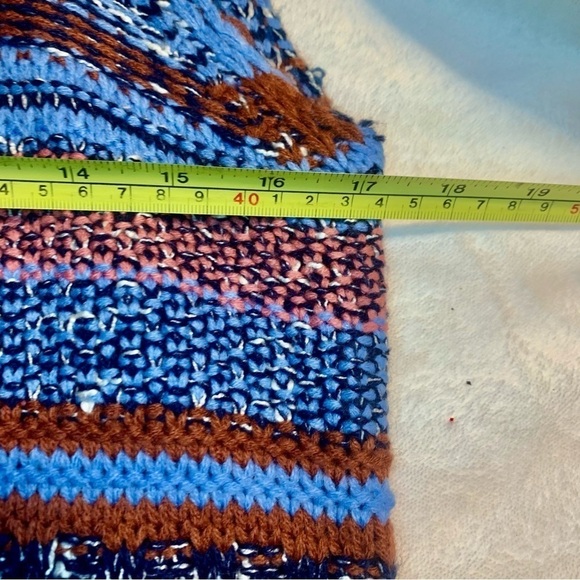 Ethereal by Paper Crane Duster Cardigan Medium Knit Open Sweater Blue Copper - Picture 16 of 16